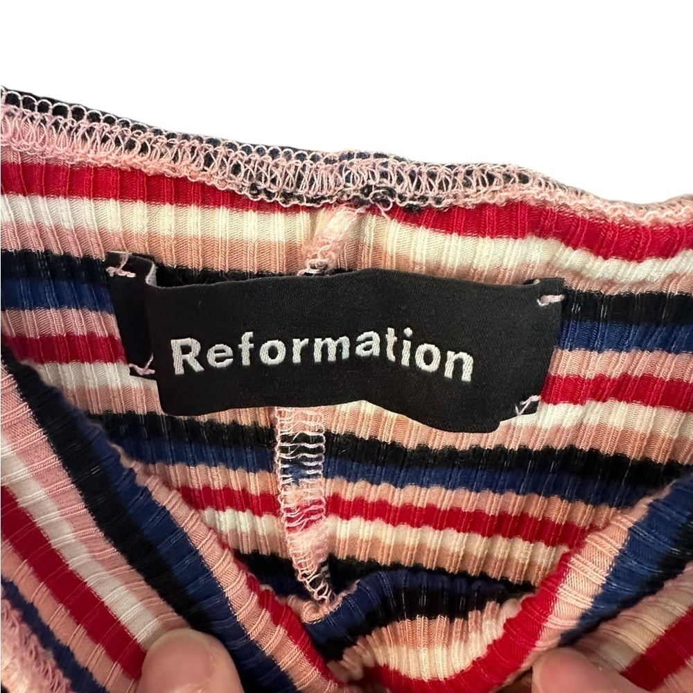 Reformation Hampton Bodysuit Hollywood Stripe L - Picture 6 of 9